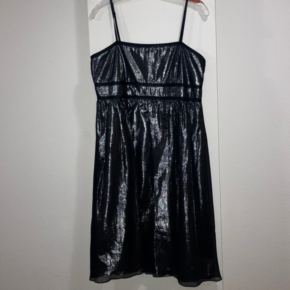 Calvin Klein Dresses & Skirts - Calvin klein black and metallic silver spaghetti strap dress
